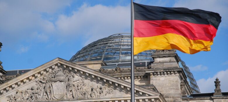 German Flag in front of the Reichstag